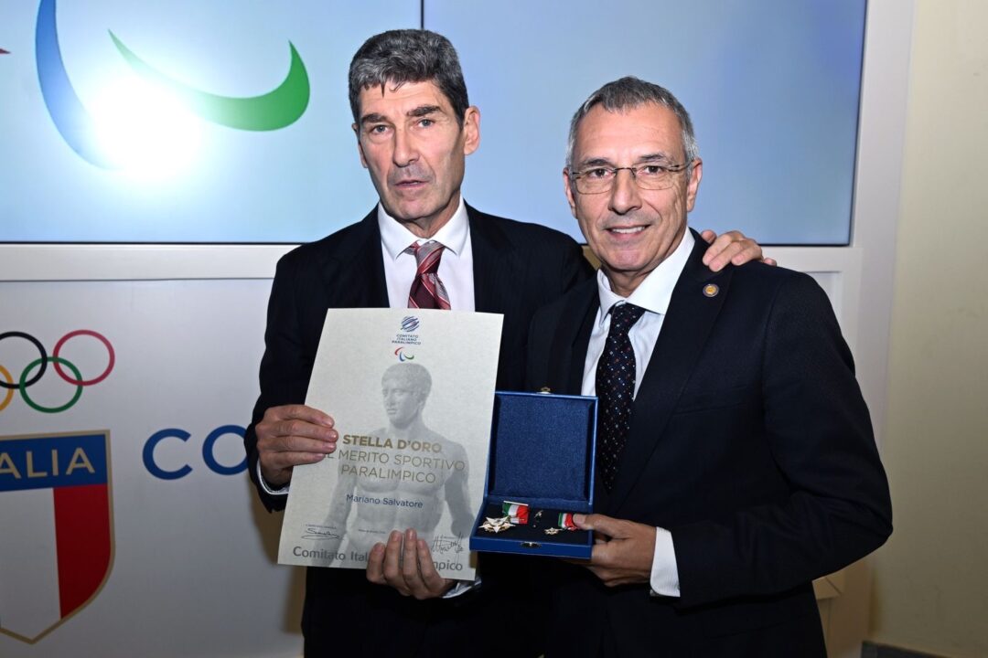 STELLA D’ORO AL MERITO SPORTIVO AL PRESIDENTE FISPES MARIANO SALVATORE